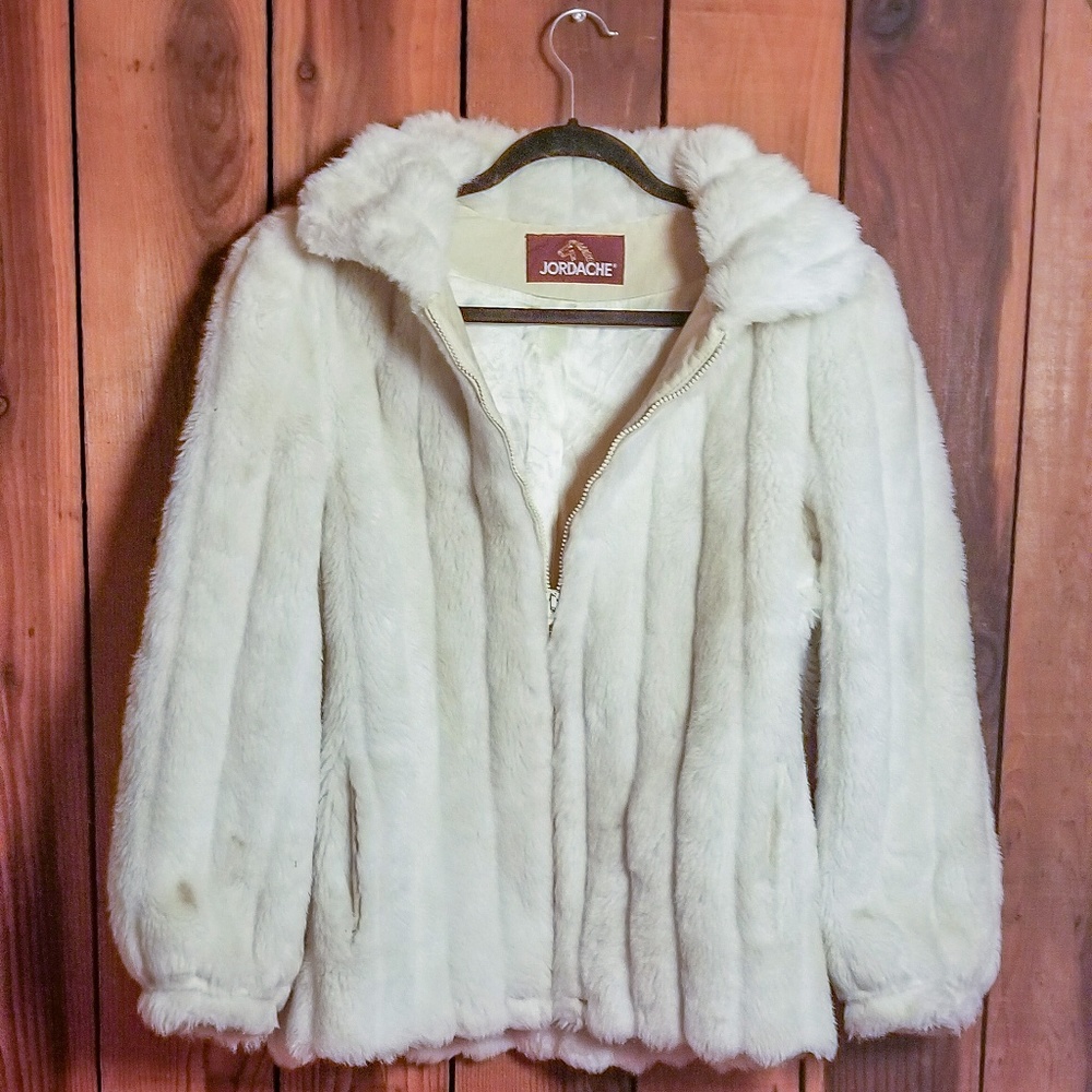 Vintage 80s Jordache Faux Fur Coat